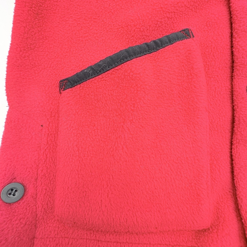 Gymboree Shirt Jacket Kids Medium Red Fleece Button‎ Front Collared Pockets - Picture 3 of 7